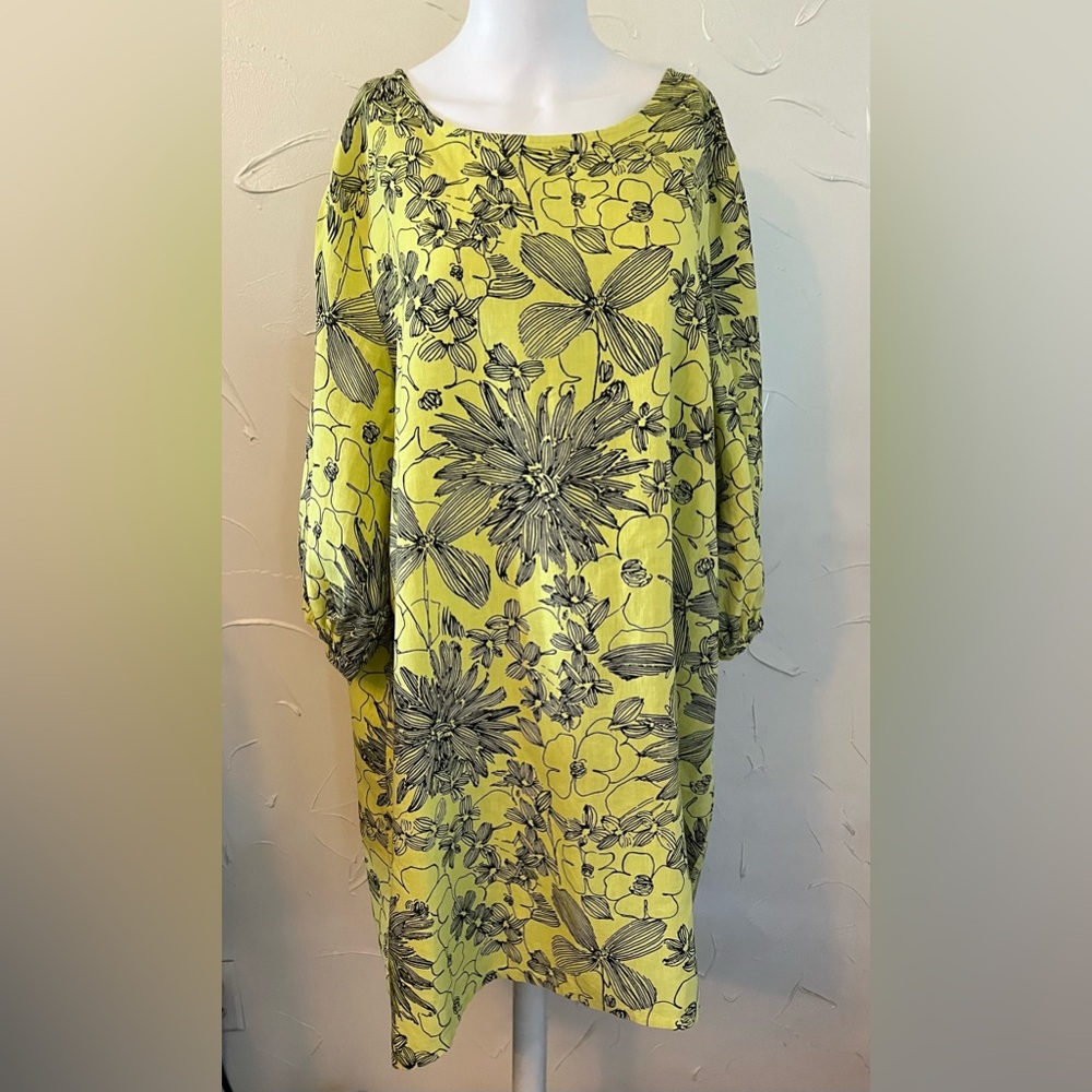 Bryn Walker 100% Linen  Carina  Floral Print Dress SZ L